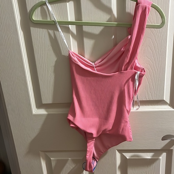 Blanche One Shoulder Bodysuit in Pop Pink by Lovers and Friends from revolve - Picture 5 of 5